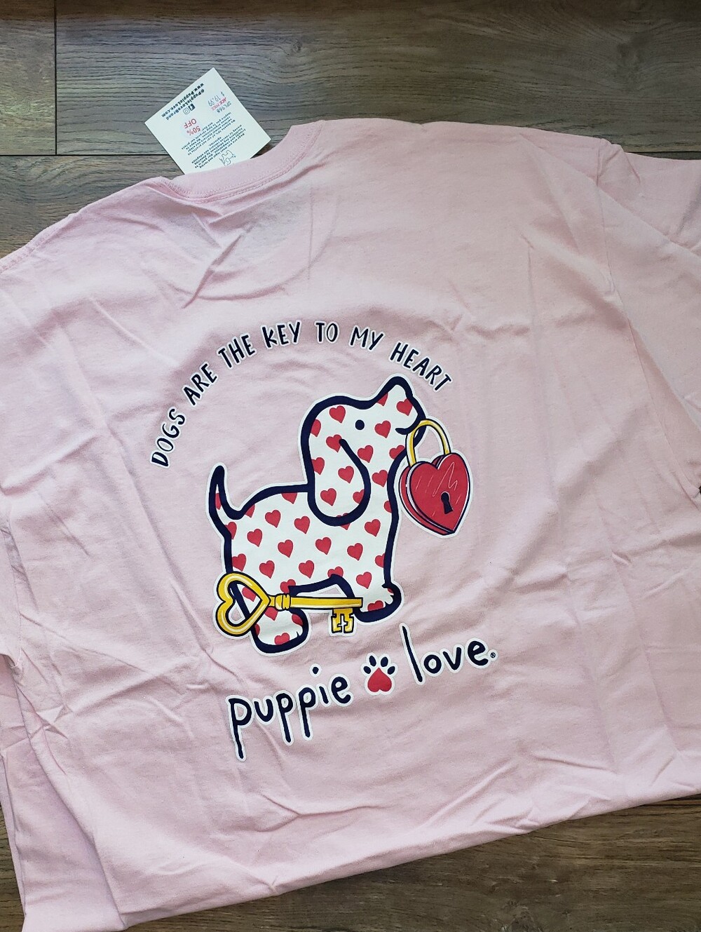 Pink 'Dogs Are The Key To My Heart' Graphic Tee